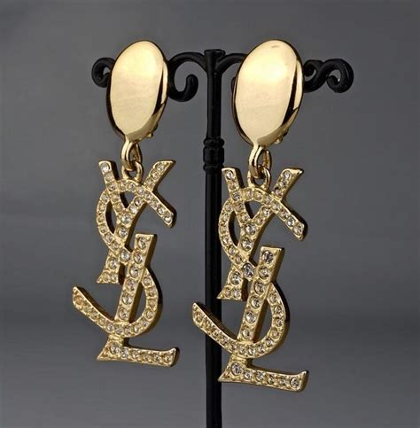 ysl rhinestone earrings